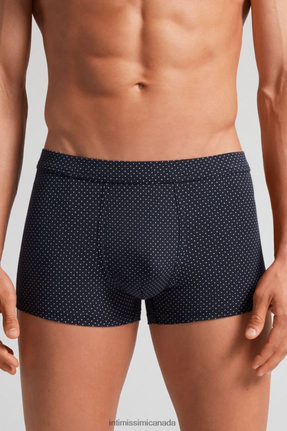 Underwear CA Intimissimi Men Natural Fresh Supima Micro Polka Dot Cotton Boxers 364J-Blu Notte St.Pois Bianco DD6R6T4 - Image 1