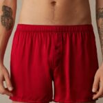 Underwear CA Intimissimi Men Silk Boxers 1473-Red DD6R6T90