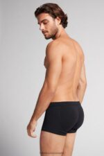 Underwear CA Intimissimi Men Stretch Cotton Push-Up Boxers 019-Black DD6R6T22 - Image 2