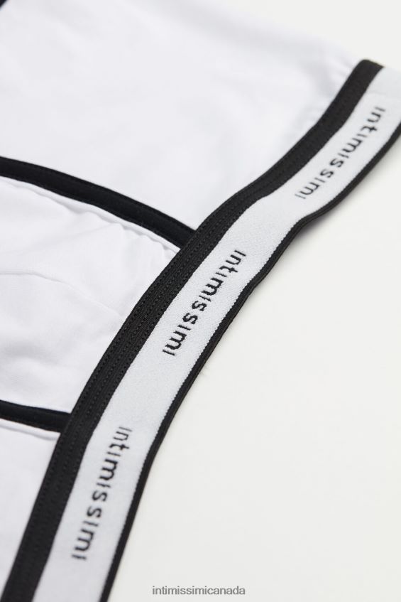 Underwear CA Intimissimi Men Stretch Supima Cotton Boxer Shorts with Logo Detail 143I-Black/White DD6R6T93 - Image 5
