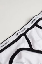 Underwear CA Intimissimi Men Stretch Supima Cotton Brief with Logo Detail 143I-Black/White DD6R6T92 - Image 5