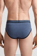Underwear CA Intimissimi Men Stretch Supima Cotton Brief with Logo Detail 845I-Denim Blue Blend/Midnight Blue DD6R6T86 - Image 3