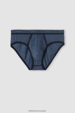 Underwear CA Intimissimi Men Stretch Supima Cotton Brief with Logo Detail 845I-Denim Blue Blend/Midnight Blue DD6R6T86 - Image 4