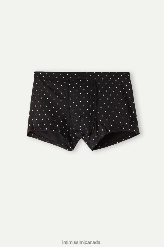 Underwear CA Intimissimi Men Stretch Supima Cotton Dotted Boxers 062J-Nero Stampa Pois DD6R6T64 - Image 3