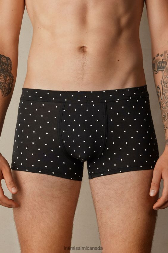 Underwear CA Intimissimi Men Stretch Supima Cotton Dotted Boxers 062J-Nero Stampa Pois DD6R6T64 - Image 1
