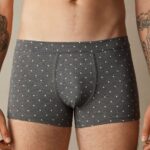 Underwear CA Intimissimi Men Stretch Supima Cotton Dotted Boxers 063J-Polka Dot-Print Charcoal Grey Melange DD6R6T62