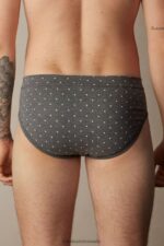 Underwear CA Intimissimi Men Stretch Supima Cotton Dotted Knickers 063J-Polka Dot-Print Charcoal Grey Melange DD6R6T63 - Image 2