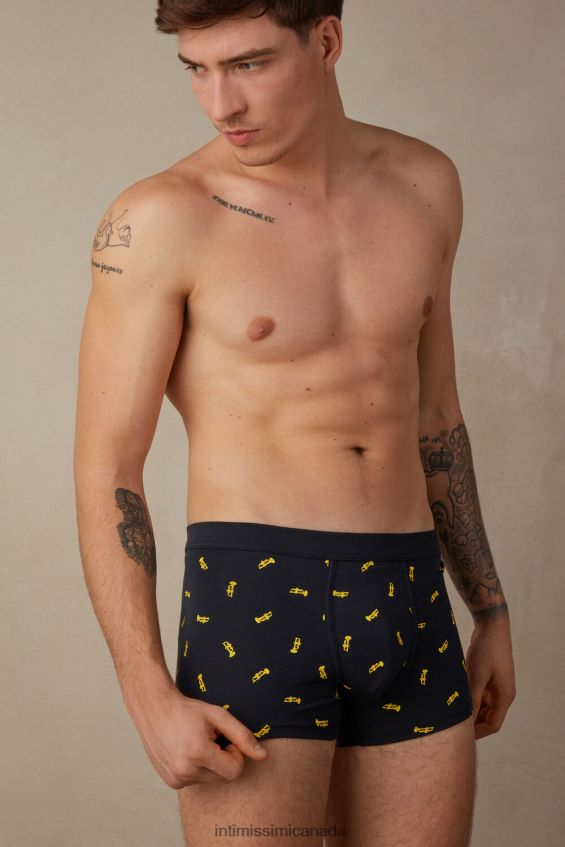 Underwear CA Intimissimi Men Stretch Supima Cotton Trumpet Boxers 184J-Trumpet-Print Midnight Blue DD6R6T36 - Image 2