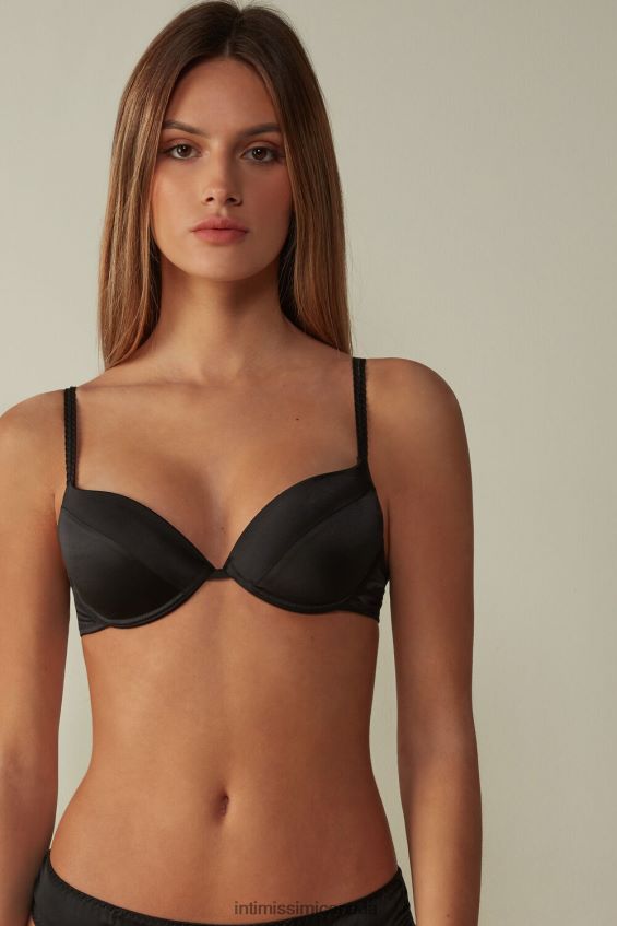 Underwear CA Intimissimi Women Bellissima Silk Push-Up Bra 019-Black DD6R6T799 - Image 1