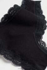 Underwear CA Intimissimi Women Cotton and Lace Brazilian Briefs 019-Black DD6R6T1051 - Image 7