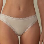 Underwear CA Intimissimi Women Cotton and Lace Brazilian Briefs 2280-Pink Silk DD6R6T1047