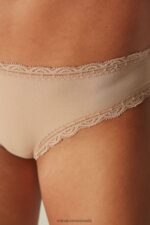 Underwear CA Intimissimi Women Cotton and Lace Briefs 044-Soft Beige DD6R6T1086 - Image 4