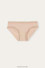 Underwear CA Intimissimi Women Cotton and Lace Briefs 044-Soft Beige DD6R6T1086 - Image 6