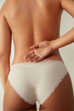 Underwear CA Intimissimi Women Cotton and Lace Briefs 2280-Pink Silk DD6R6T1064 - Image 4