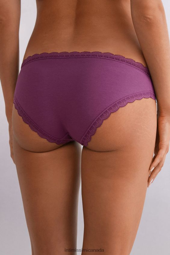 Underwear CA Intimissimi Women Cotton and Lace Briefs 345J-Purple Wine DD6R6T904 - Image 4