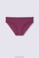 Underwear CA Intimissimi Women Cotton and Lace Briefs 345J-Purple Wine DD6R6T904 - Image 5