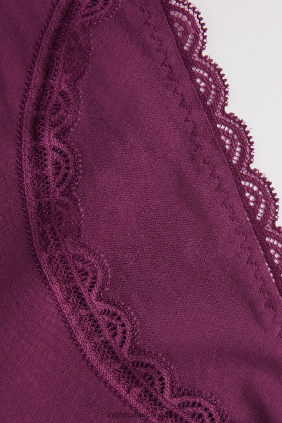 Underwear CA Intimissimi Women Cotton and Lace Briefs 345J-Purple Wine DD6R6T904 - Image 6