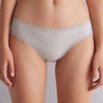 Underwear CA Intimissimi Women Cotton and Lace Briefs 347J-Ice Grey DD6R6T896