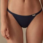 Underwear CA Intimissimi Women Cotton Thong with Side Straps 1467-Intense Blue DD6R6T1023