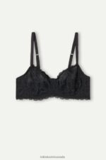 Underwear CA Intimissimi Women Daniela Lace Balconette Bra 019-Black DD6R6T684 - Image 6