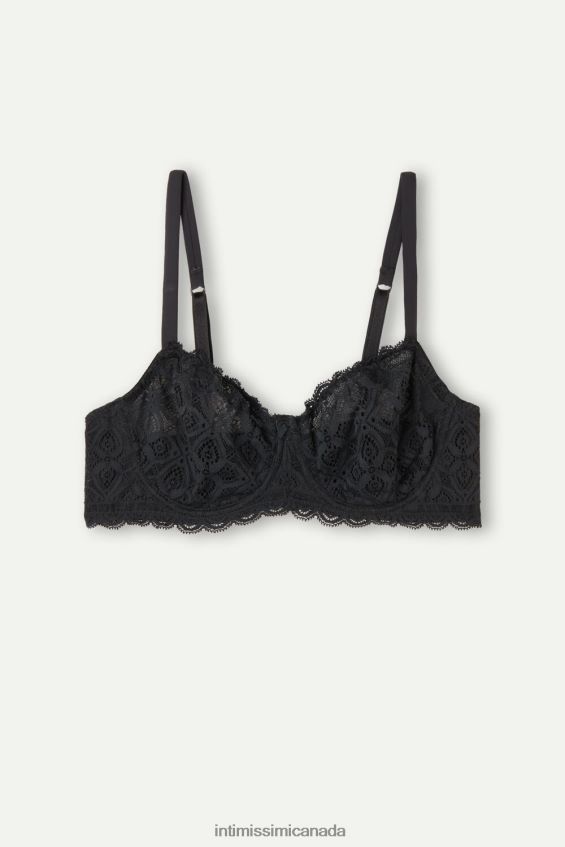 Underwear CA Intimissimi Women Daniela Lace Balconette Bra 019-Black DD6R6T684 - Image 6
