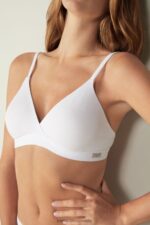 Underwear CA Intimissimi Women Emma Natural Cotton Triangle Bra 001-White DD6R6T756 - Image 3