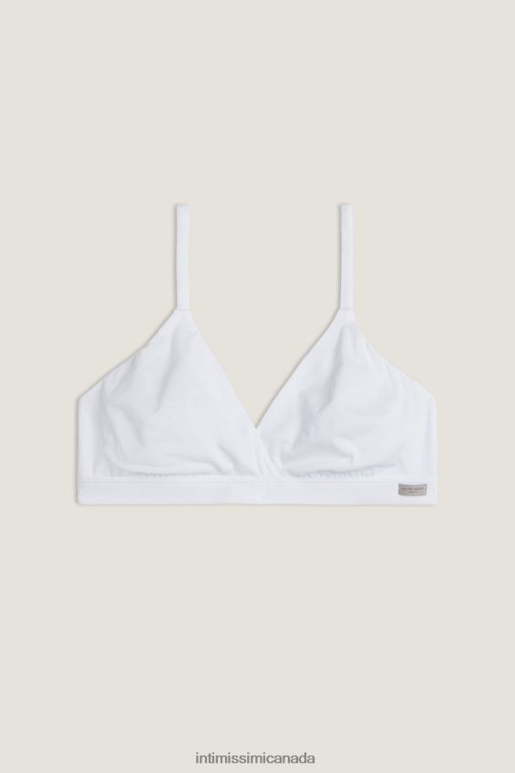 Underwear CA Intimissimi Women Emma Natural Cotton Triangle Bra 001-White DD6R6T756 - Image 5