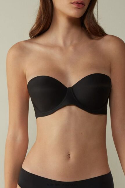 Underwear CA Intimissimi Women Giada Microfibre Bandeau Bra 019-Black DD6R6T809