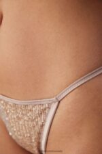 Underwear CA Intimissimi Women Glistening Charme Brazilian Briefs with Side Straps 237J-Natural/Silver DD6R6T940 - Image 3