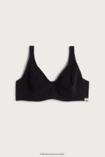 Underwear CA Intimissimi Women Greta Natural Cotton Balconette Bra 019-Black DD6R6T762 - Image 5