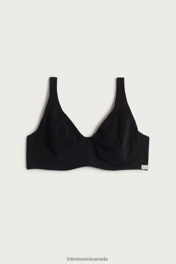 Underwear CA Intimissimi Women Greta Natural Cotton Balconette Bra 019-Black DD6R6T762 - Image 5