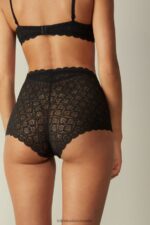 Underwear CA Intimissimi Women High-Rise Lace French Knickers 019-Black DD6R6T1067 - Image 5