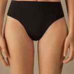 Underwear CA Intimissimi Women High-Waisted Thong in Seamless Ultralight Microfibre 019-Black DD6R6T1027