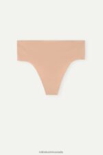 Underwear CA Intimissimi Women High-Waisted Thong in Seamless Ultralight Microfibre 044-Soft Beige DD6R6T1025 - Image 5