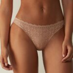 Underwear CA Intimissimi Women Lace and Microfibre Brazilian Briefs 044-Soft Beige DD6R6T1061