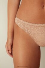 Underwear CA Intimissimi Women Lace and Microfibre Brazilian Briefs 044-Soft Beige DD6R6T1061 - Image 4