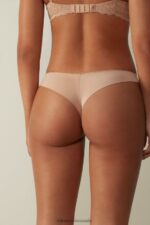 Underwear CA Intimissimi Women Lace and Microfibre Brazilian Briefs 044-Soft Beige DD6R6T1061 - Image 5