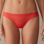 Underwear CA Intimissimi Women Lace and Microfibre Brazilian Briefs 219J-Flame Scarlet DD6R6T991