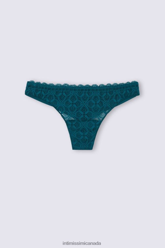 Underwear CA Intimissimi Women Lace and Microfibre Brazilian Briefs 346J-Teal Blue DD6R6T898 - Image 5