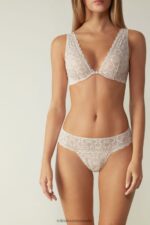 Underwear CA Intimissimi Women Lace Brazilian Briefs 2280-Pink Silk DD6R6T1066