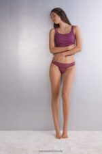 Underwear CA Intimissimi Women Lace Brazilian Briefs 345J-Purple Wine DD6R6T865 - Image 2