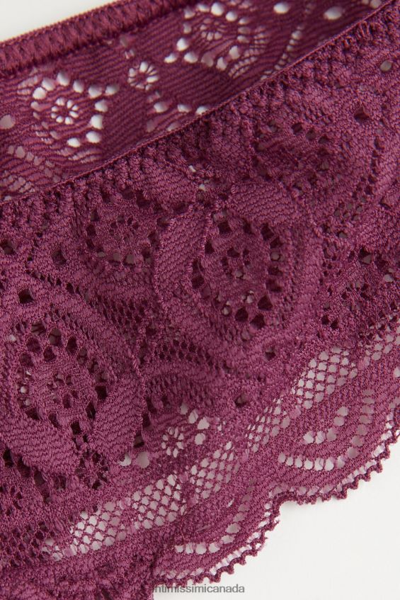 Underwear CA Intimissimi Women Lace Brazilian Briefs 345J-Purple Wine DD6R6T865 - Image 6