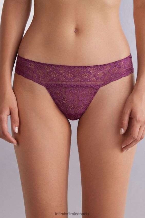 Underwear CA Intimissimi Women Lace Brazilian Briefs 345J-Purple Wine DD6R6T865 - Image 1