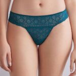 Underwear CA Intimissimi Women Lace Brazilian Briefs 346J-Teal Blue DD6R6T861
