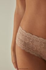 Underwear CA Intimissimi Women Lace Brazilian French Knickers 044-Soft Beige DD6R6T1052 - Image 3