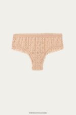 Underwear CA Intimissimi Women Lace Brazilian French Knickers 044-Soft Beige DD6R6T1052 - Image 6