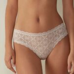 Underwear CA Intimissimi Women Lace Brazilian French Knickers 2280-Pink Silk DD6R6T1056
