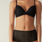Underwear CA Intimissimi Women Lace French Knickers 019-Black DD6R6T1074