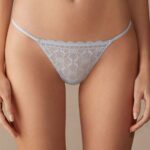 Underwear CA Intimissimi Women Lace Thong with Side Straps 220J-Airy Blue DD6R6T979