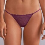 Underwear CA Intimissimi Women Lace Thong with Side Straps 345J-Purple Wine DD6R6T905